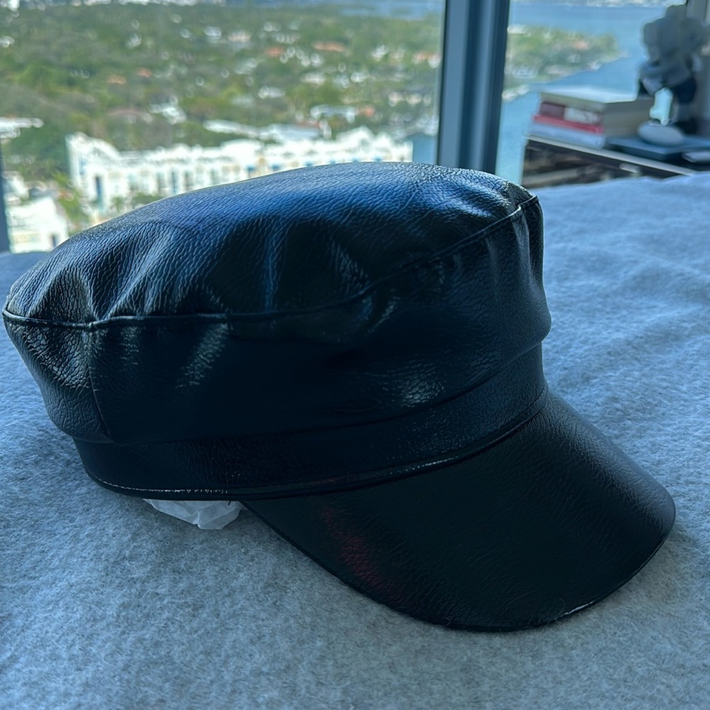 Patent Black Cap